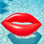 Inflatable red lips floating row swimming ring