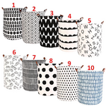 1pc Folding Laundry Basket Round Storage Bin Bag Large Hampe