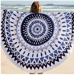 Microfiber Round Fringed Beach Towel Shawl