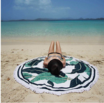 Microfiber Round Fringed Beach Towel Shawl