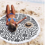 Microfiber Round Fringed Beach Towel Shawl