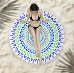 Microfiber Round Fringed Beach Towel Shawl