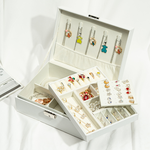 Double-layer Jewelry Storage Box Multi-functional Jewelry Storage Leather