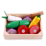 Wooden Children's Educational Early Education Toys Simulation Fruits Cut To See Vegetables