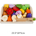 Wooden Children's Educational Early Education Toys Simulation Fruits Cut To See Vegetables